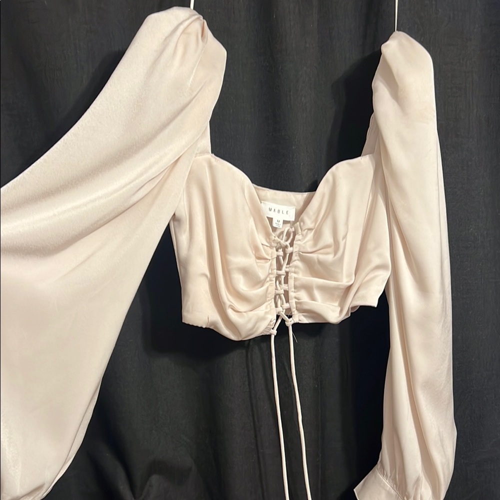 WHALE Cream Satin Corset Top